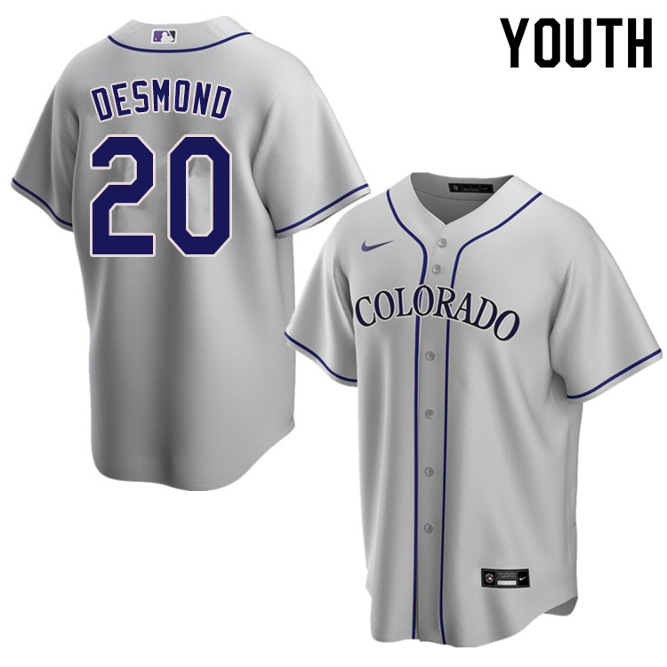 Nike Youth #20 Ian Desmond Colorado Rockies Baseball Jerseys Sale-Gray